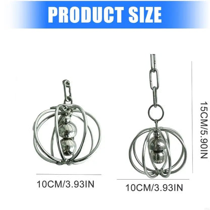 Stainless Steel Wire Ball Rattle Toy for Parrots