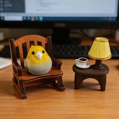 Hand-Carved Cockatiel Figurine | Bon Bon Bird Toys