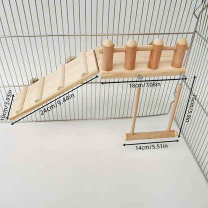Wood Bird Ladder, Swing & Platform Set