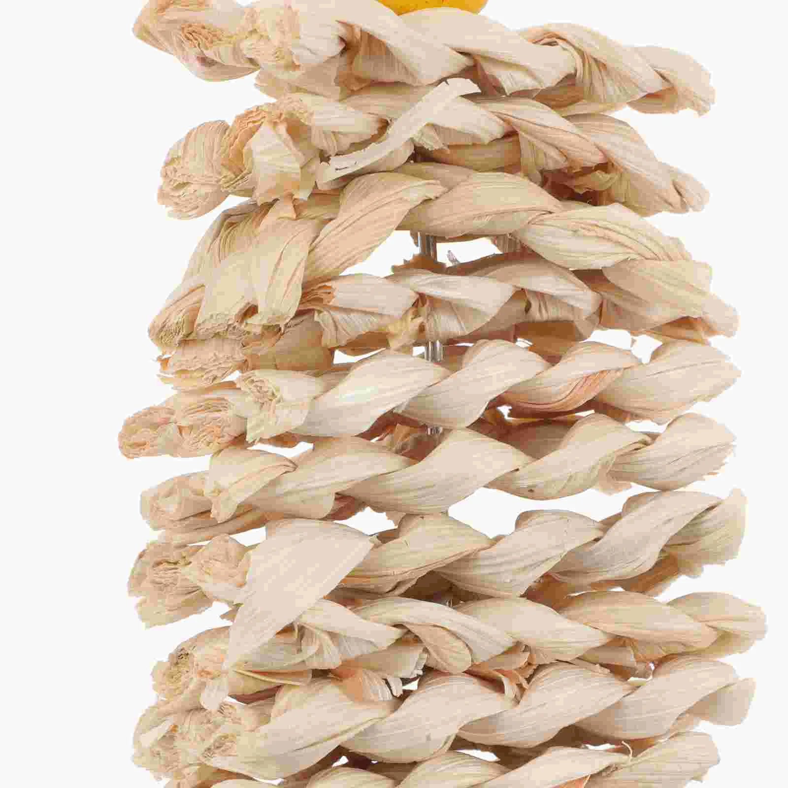 Stacked Corn Husk Shredder Toy for Birds | Bon Bon Bird Toys