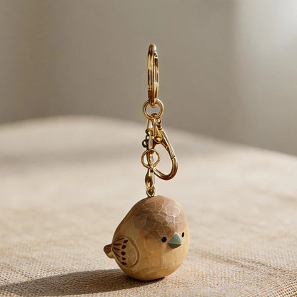 Hand-Carved Sparrow Figurine | Bon Bon Bird Toys