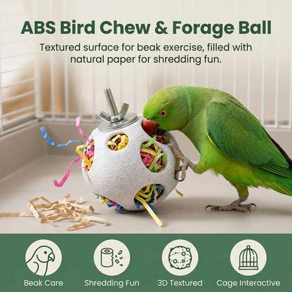 ABS Foraging Ball with Paper Shreds for Birds | Bon Bon Bird Toys