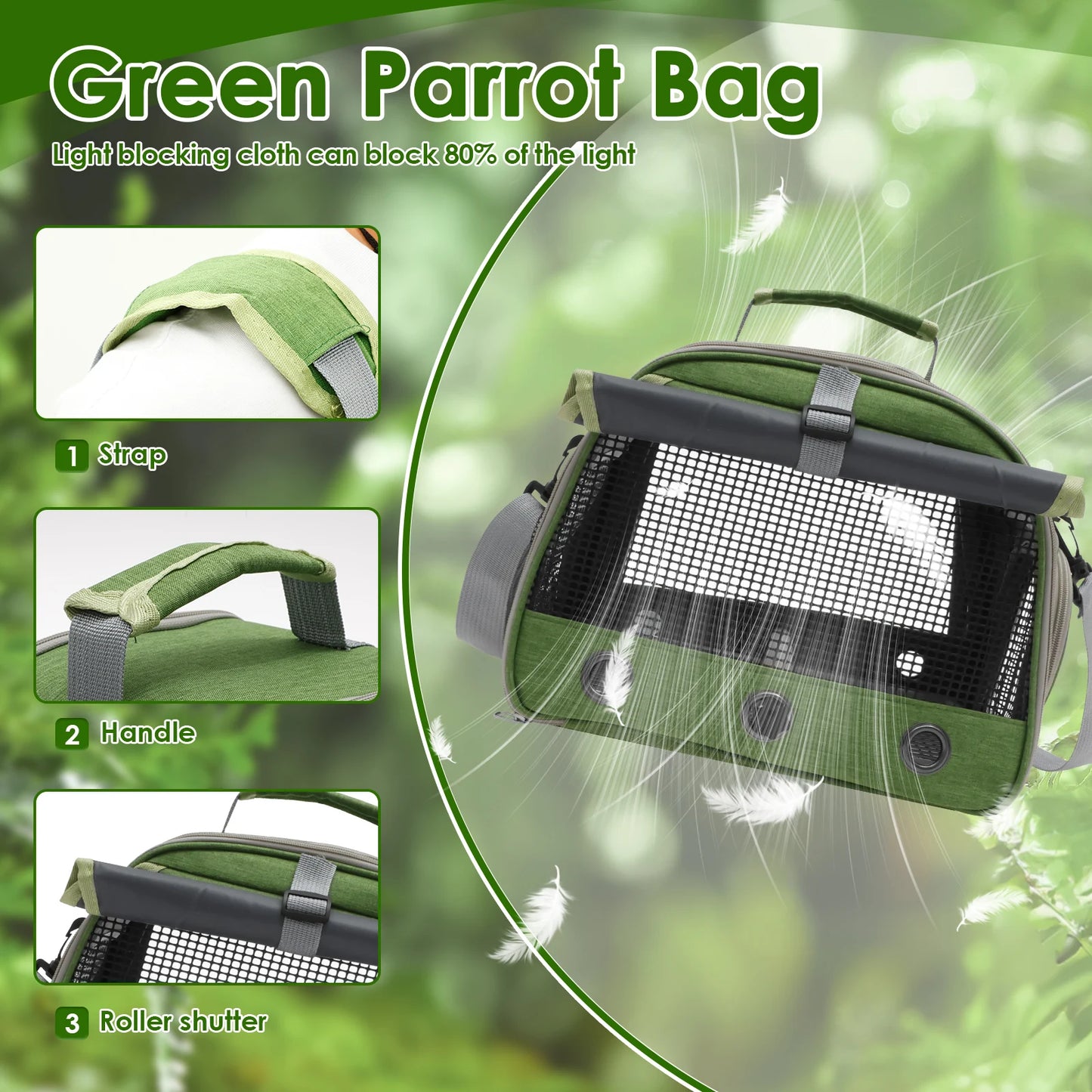 Ventilated Bird Travel Carrier Bag | Bon Bon Bird Toys
