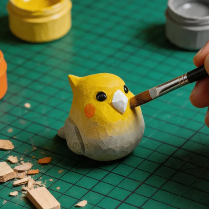 Hand-Carved Wood Cockatiel Keychain | Bon Bon Bird Toys