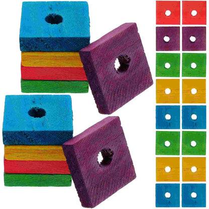 DIY Wood Chip Bird Toy Blocks 100 Pack for Small Birds