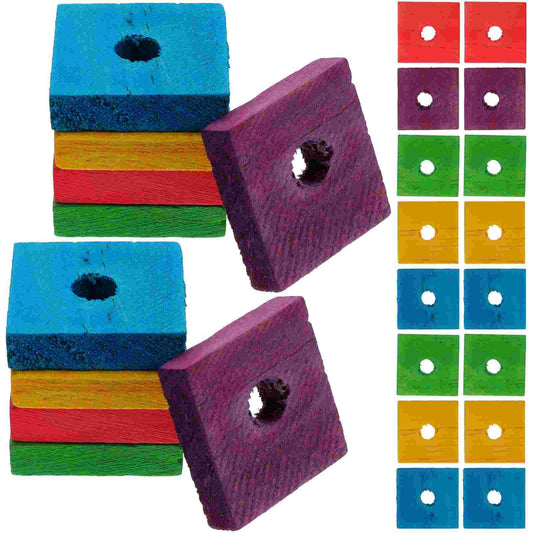 DIY Wood Chip Bird Toy Blocks 100 Pack for Small Birds