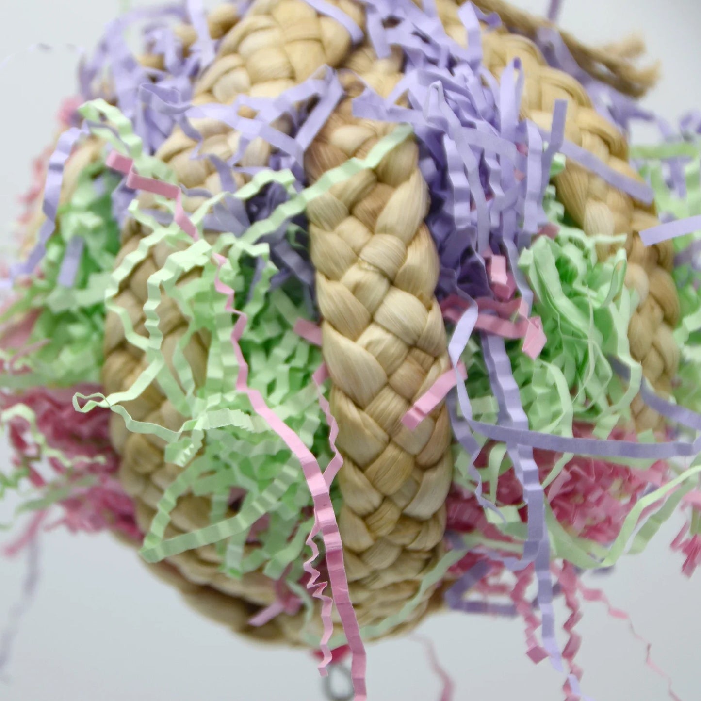 Seagrass Shredding Ball with Paper Fill & Bell | Bon Bon Bird Toys