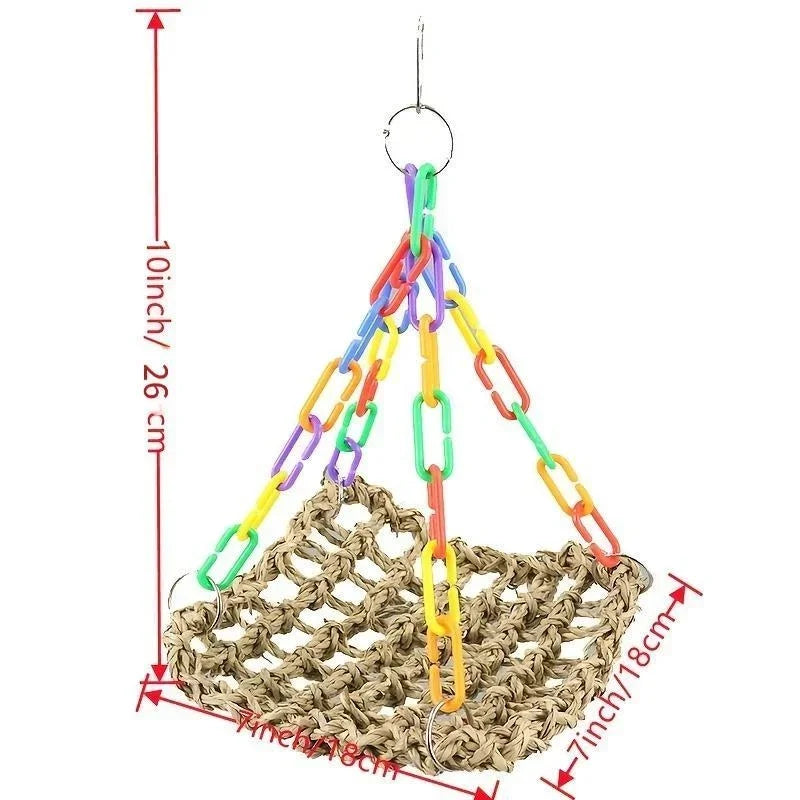 Natural Seagrass Swing Hammock for Birds | Bon Bon Bird Toys