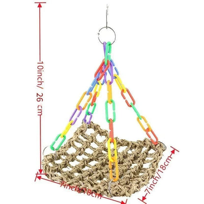 Natural Seagrass Swing Hammock for Birds | Bon Bon Bird Toys