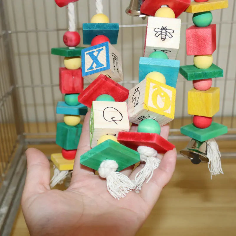 Wooden Letter Blocks for Medium Parrots | Bon Bon Bird Toys