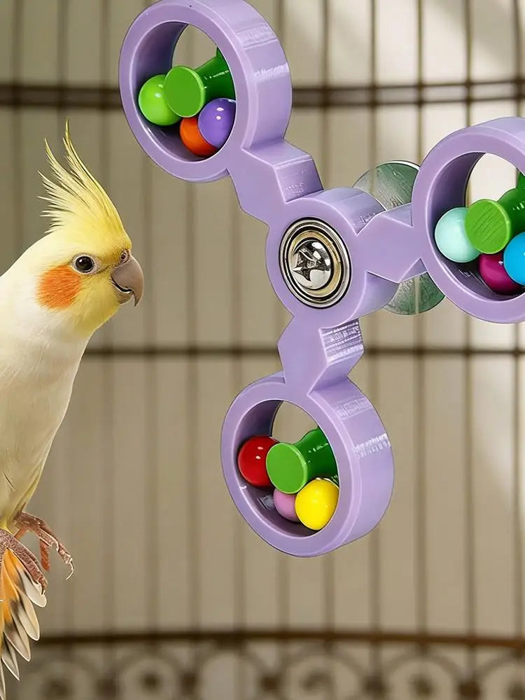 Spinning Windmill Rattle Toy for Birds | Bon Bon Bird Toys