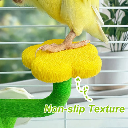 Cactus Bird Perch Stand with Flower Platforms | Bon Bon Bird Toys