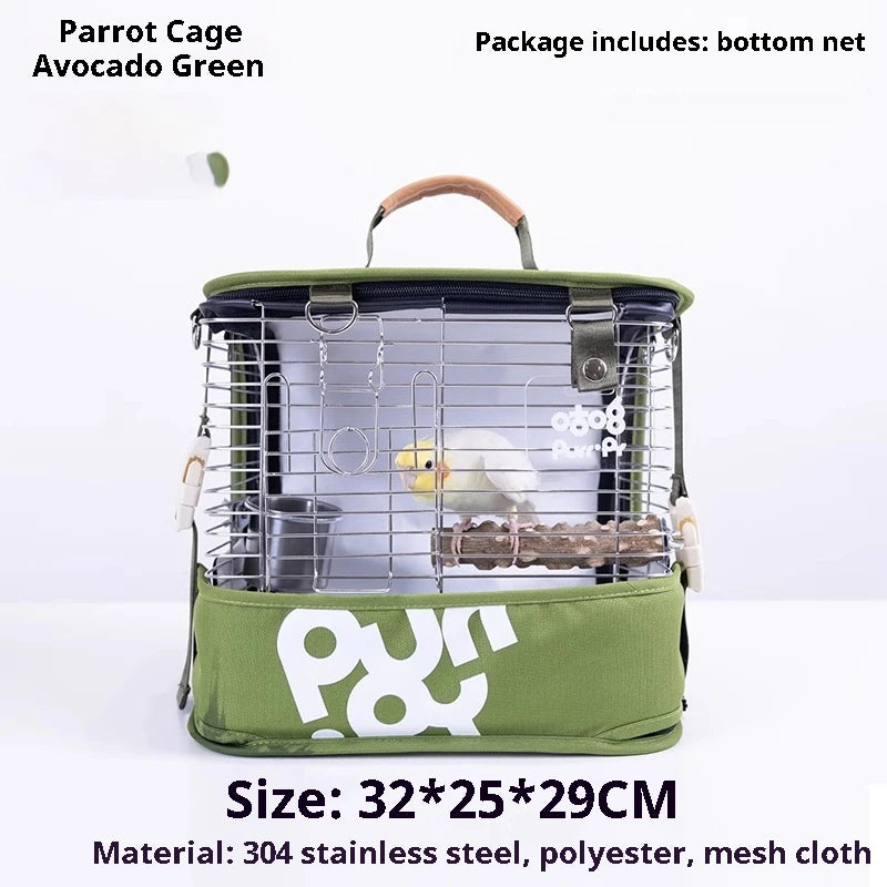 Stainless Steel Mesh Bird Travel Cage | Bon Bon Bird Toys