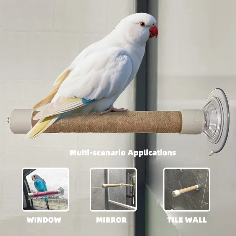 Suction Cup Window Perch for Birds | Bon Bon Bird Toys