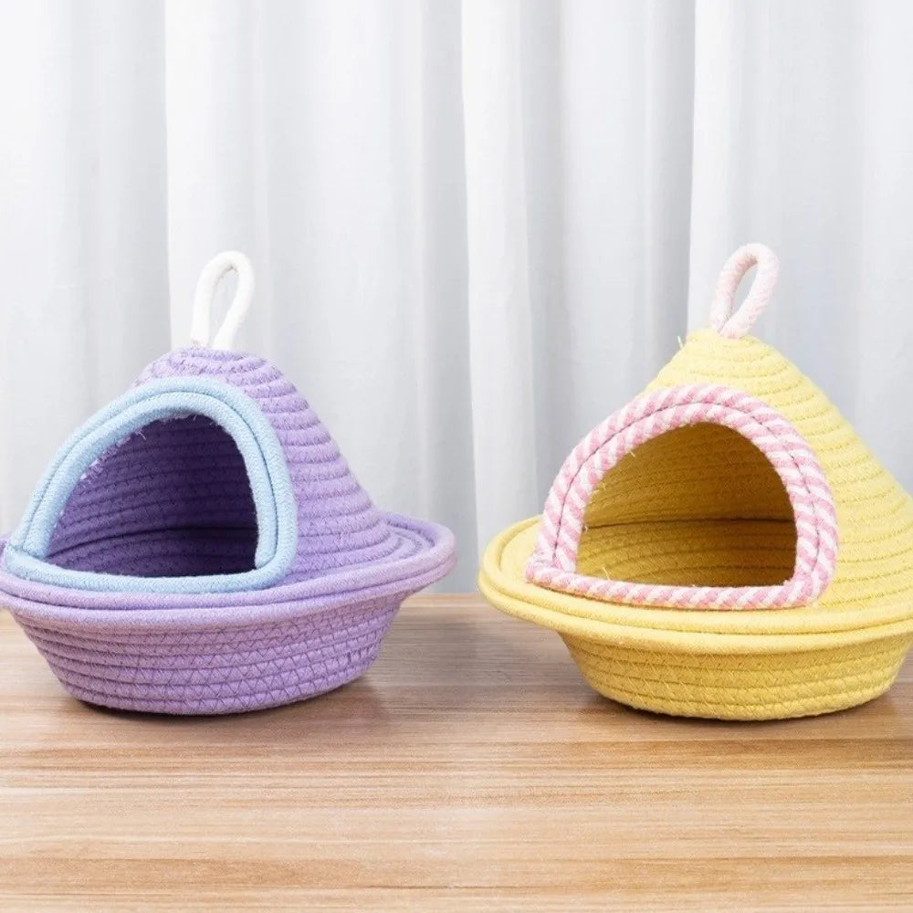 Handwoven Cotton Bird Nest | Bon Bon Bird Toys