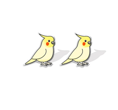 Budgie Acrylic Stud Earrings | Bon Bon Bird Toys
