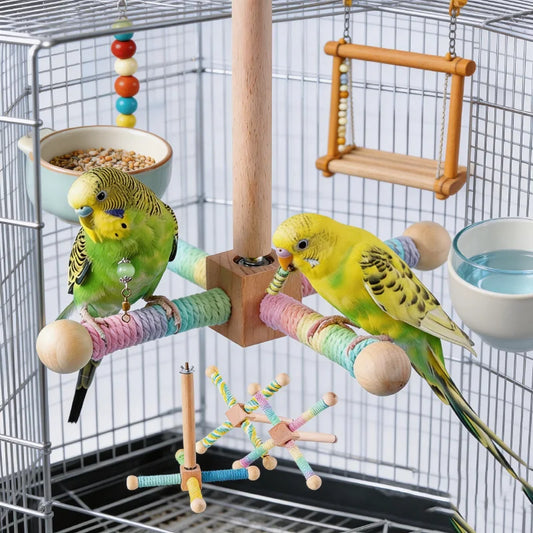 Rotating Windmill Perch Stand for Small Birds | Bon Bon Bird Toys
