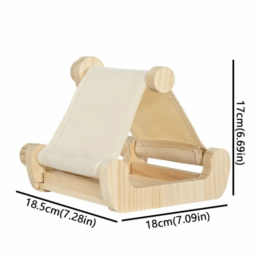 Wooden Bird Hammock Bed with Drawer Tray | Bon Bon Bird Toys