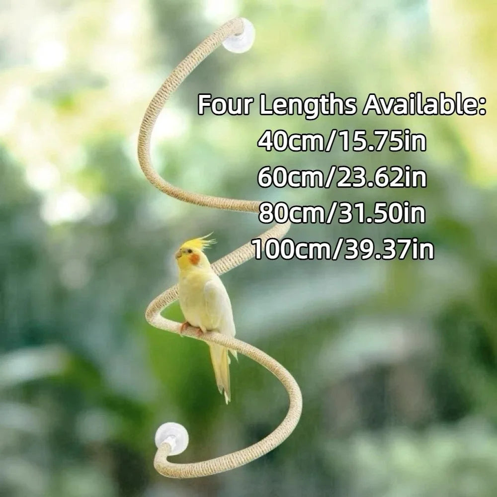 Bendable Twine Rope Perch with Suction Cups | Bon Bon Bird Toys