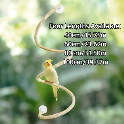 Bendable Twine Rope Perch with Suction Cups | Bon Bon Bird Toys