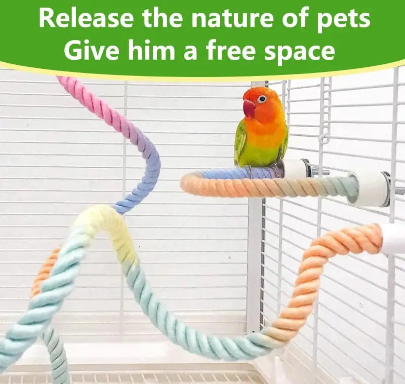 Pastel Twisted Rope Perch for Birds | Bon Bon Bird Toys