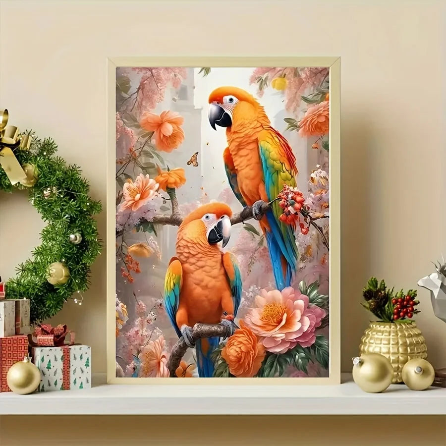 Macaws Among Peonies Diamond Painting Kit | Bon Bon Bird Toys