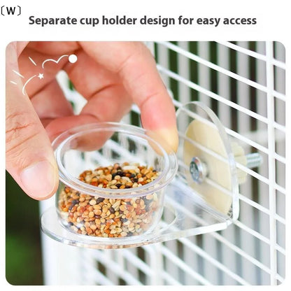Clear Acrylic Bird Feeder Bowl | Bon Bon Bird Toys