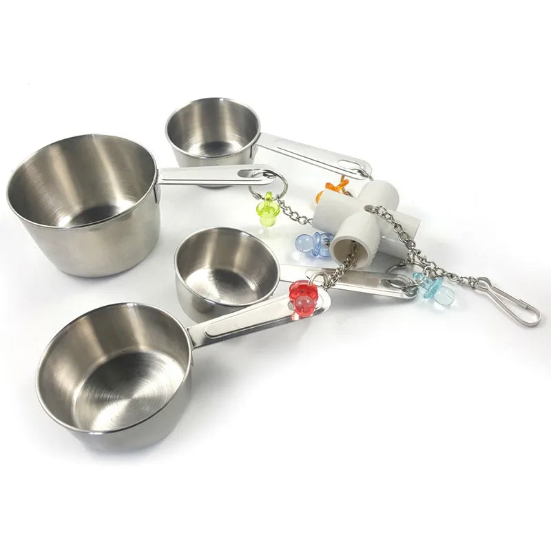 Hanging Stainless Steel Cup Chain Bird Toy
