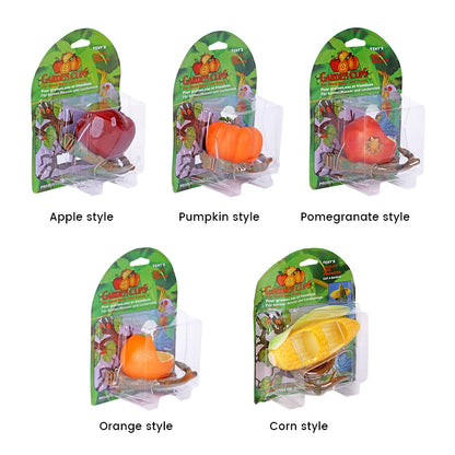 Fruit-Shaped Bird Feeder Bowl with Branch Stand | Bon Bon Bird Toys