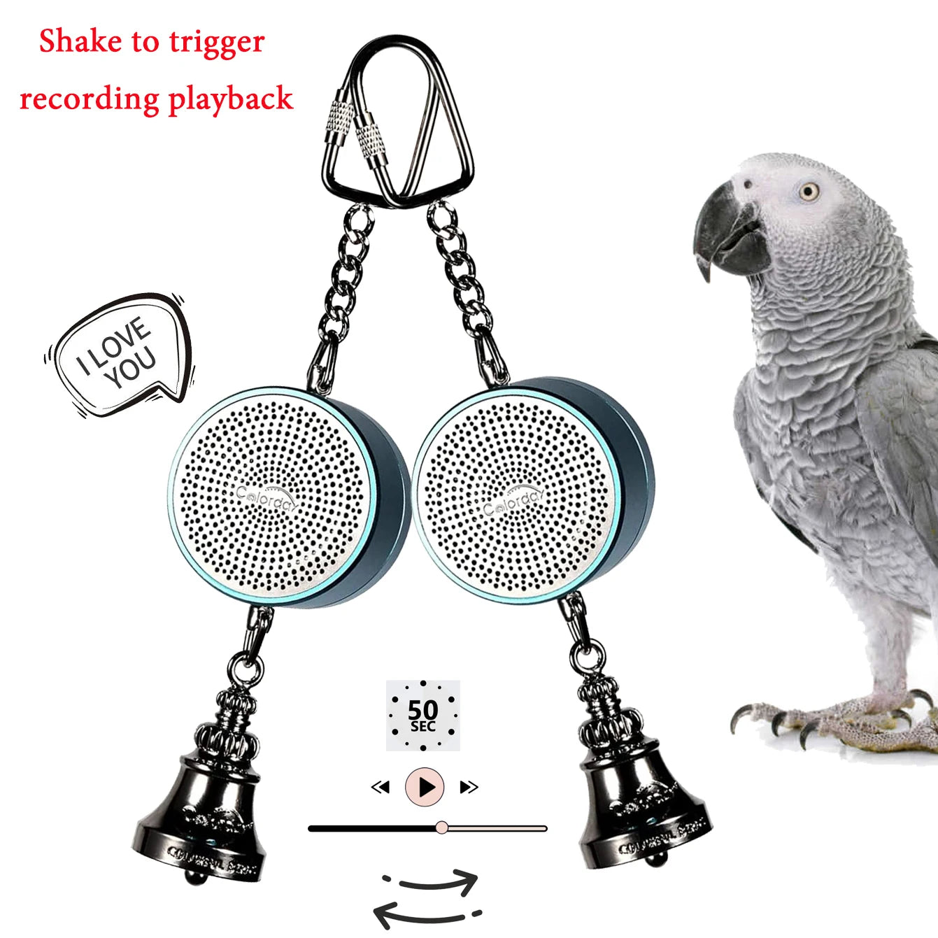 Voice Recording Talking Trainer Toy for Birds | Bon Bon Bird Toys