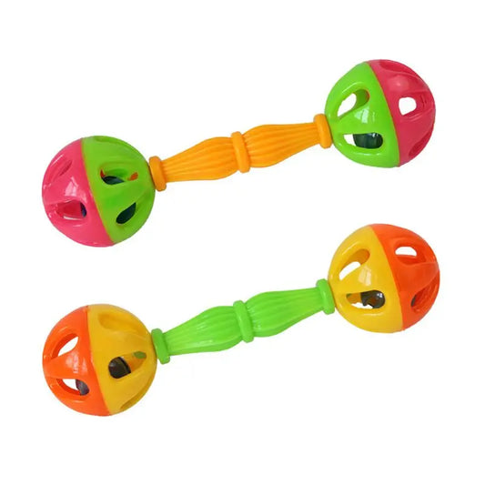 Colorful Dumbbell Bell Toy for Birds, 2 Pack | Bon Bon Bird Toys
