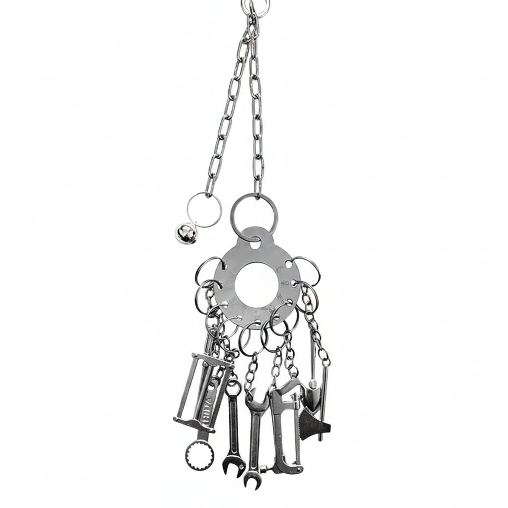 Stainless Steel Tool-Shaped Parrot Puzzle Toy | Bon Bon Bird Toys