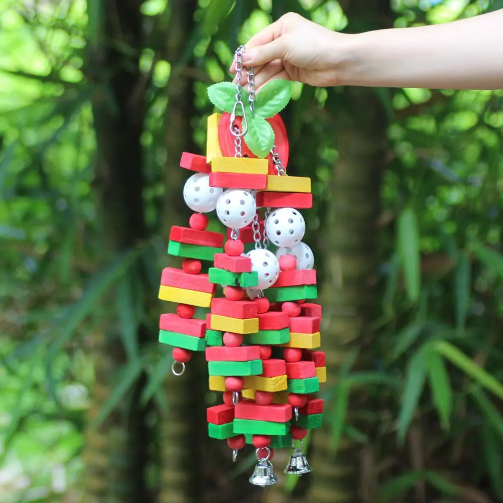 Fruit-Shaped Wooden Chew Toys for Parrots | Bon Bon Bird Toys