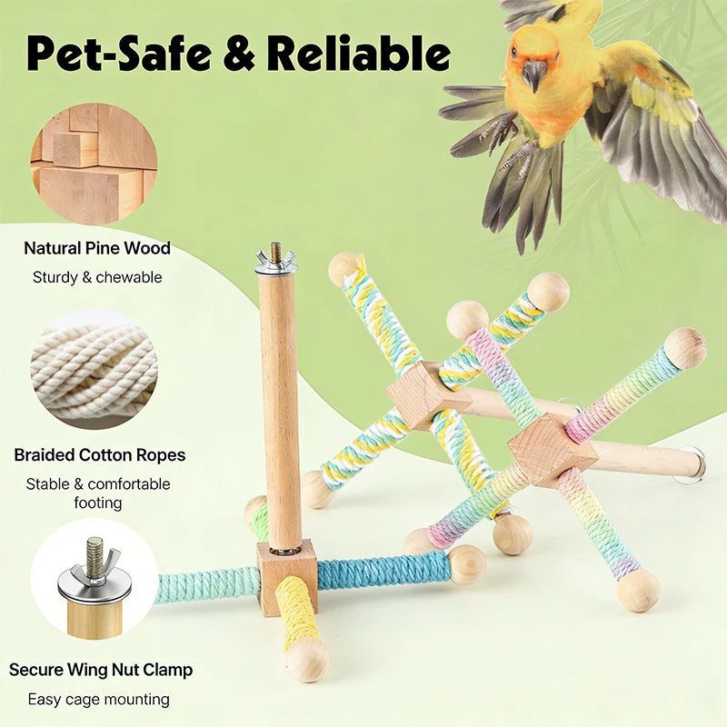 Rotating Windmill Perch Stand for Small Birds | Bon Bon Bird Toys