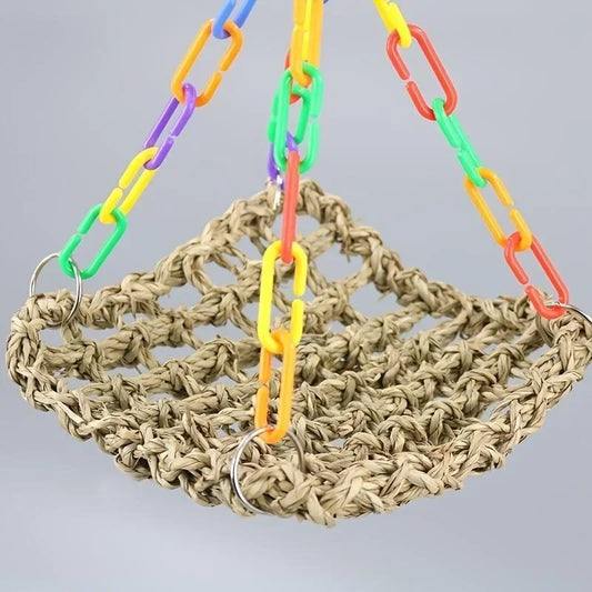 Natural Seagrass Swing Hammock for Birds | Bon Bon Bird Toys