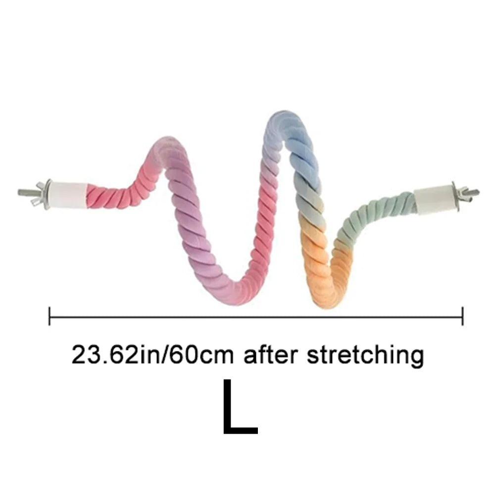 Pastel Twisted Rope Perch for Birds | Bon Bon Bird Toys