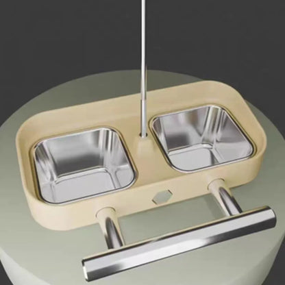 Double Bowl Cage-Mount Bird Feeder with Splash Guard | Bon Bon Bird Toys