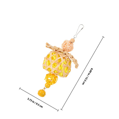 Rattan & Corn Husk Shredding Ball with Bell
