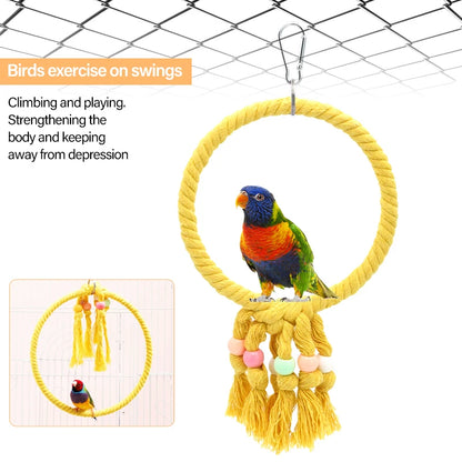 Hemp Rope Ring Swing for Birds | Bon Bon Bird Toys