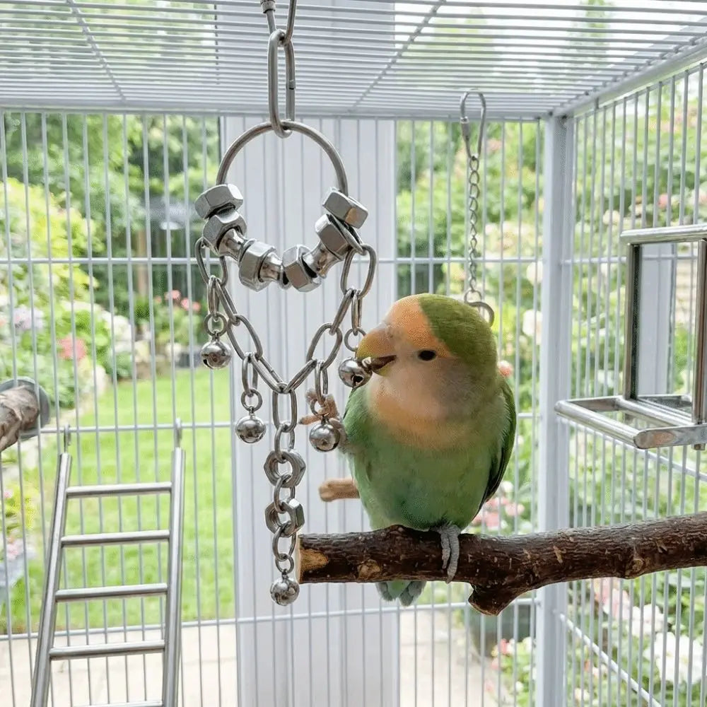 Stainless Steel Chain Bell Toy for Birds