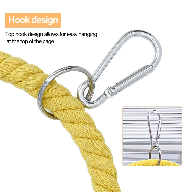 Hemp Rope Ring Swing for Birds | Bon Bon Bird Toys