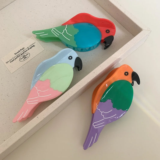 Colorful Macaw Hair Claw Clip