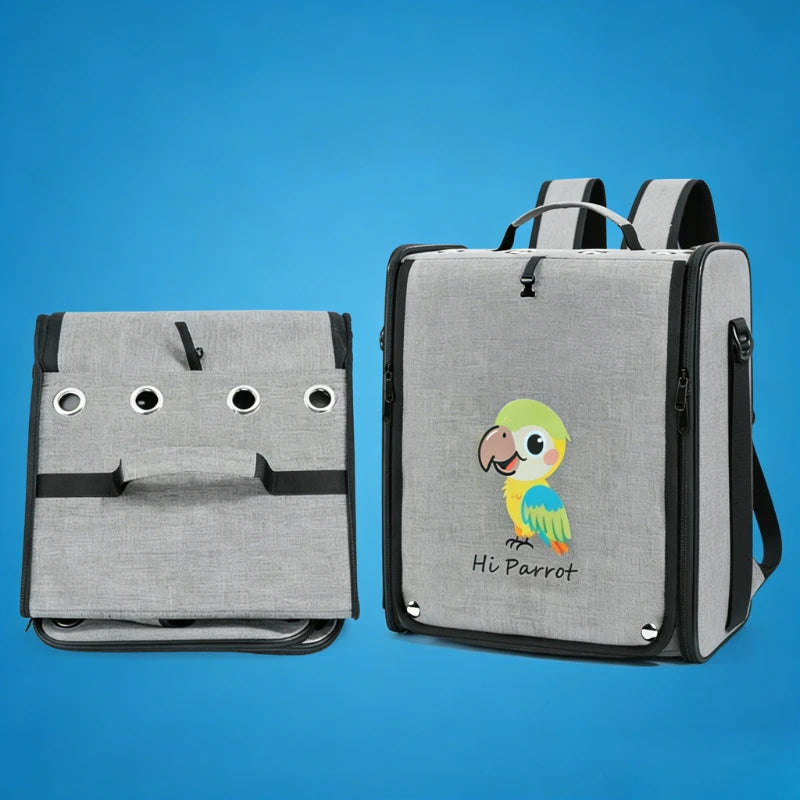 Bird Backpack Carrier with Window & Perch | Bon Bon Bird Toys