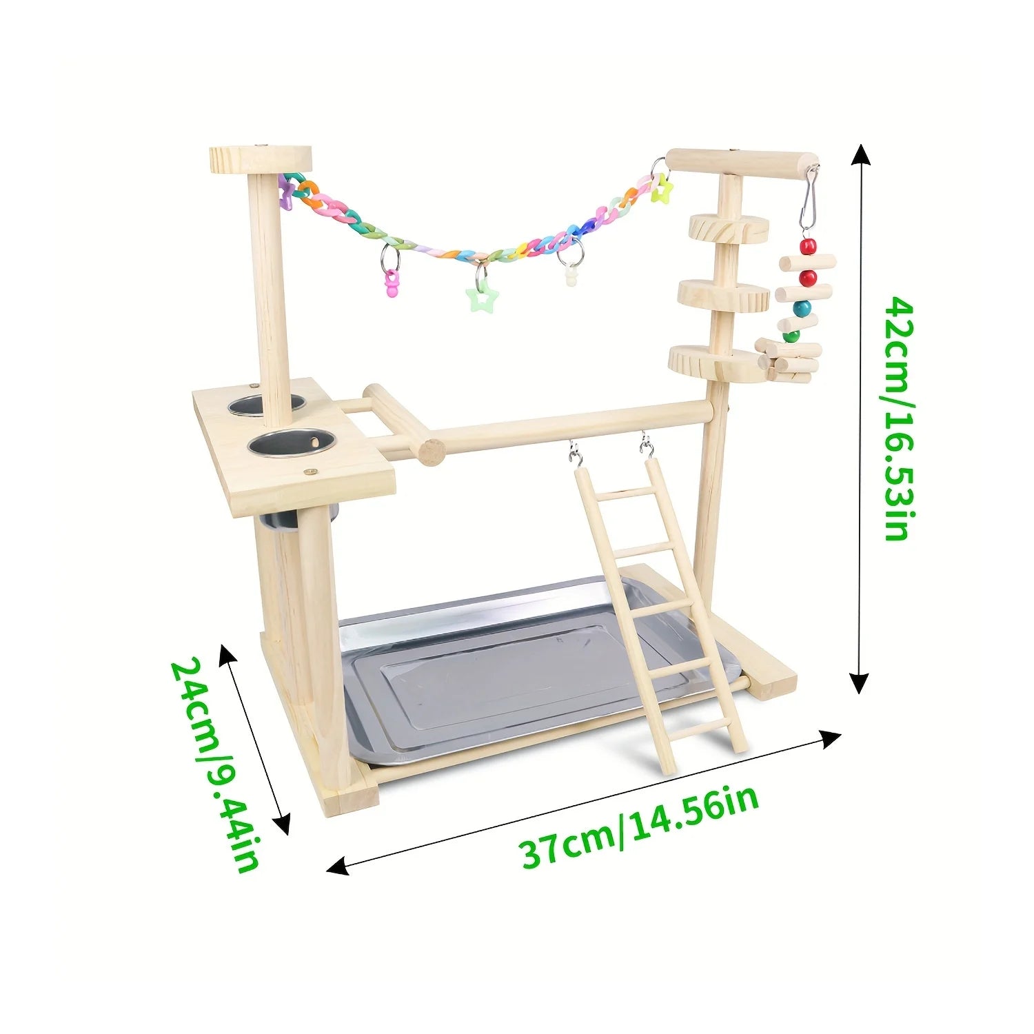 Wooden Bird Play Stand | Bon Bon Bird Toys