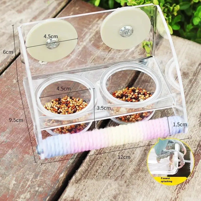 Clear Acrylic Bird Feeder Bowl | Bon Bon Bird Toys