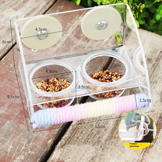 Clear Acrylic Bird Feeder Bowl | Bon Bon Bird Toys