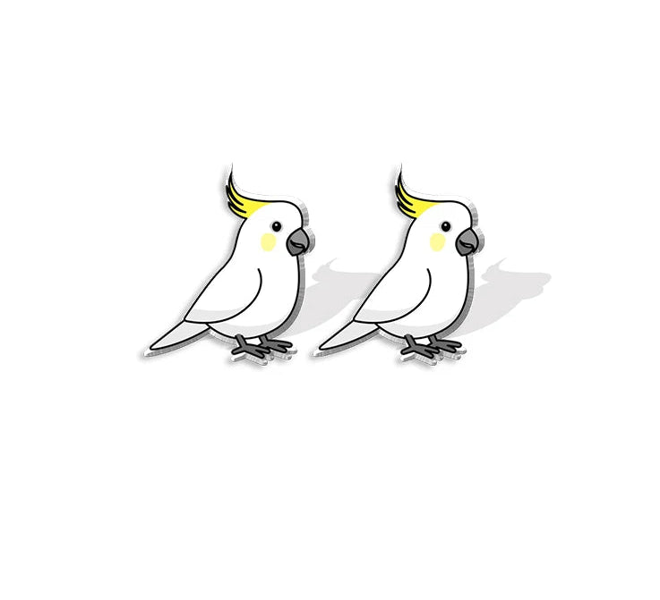 Budgie Acrylic Stud Earrings | Bon Bon Bird Toys