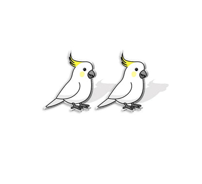 Budgie Acrylic Stud Earrings | Bon Bon Bird Toys