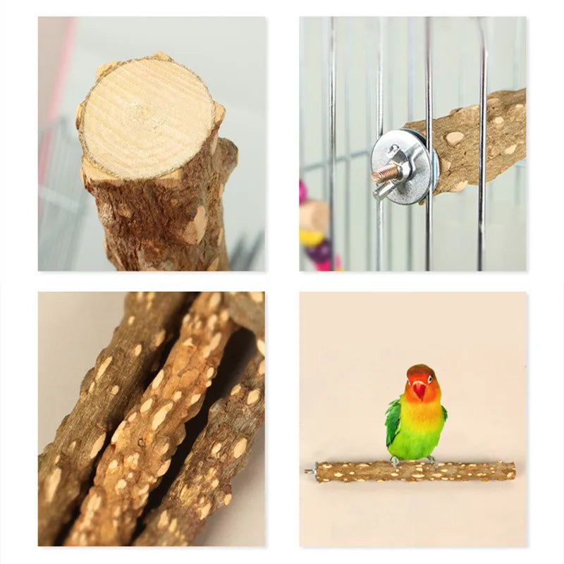 Natural Wood Beak Grinding Perch | Bon Bon Bird Toys