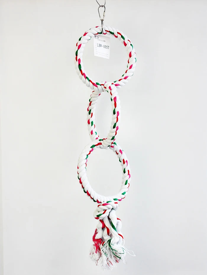 Cotton Rope Ring Climbing Toy for Birds